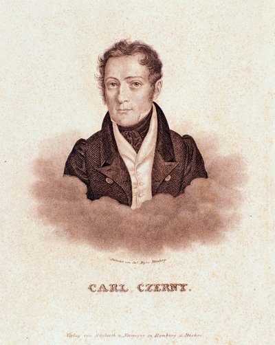 Portrét Carla Czernyho (litografie od Josef Nikolaus Kriehuber