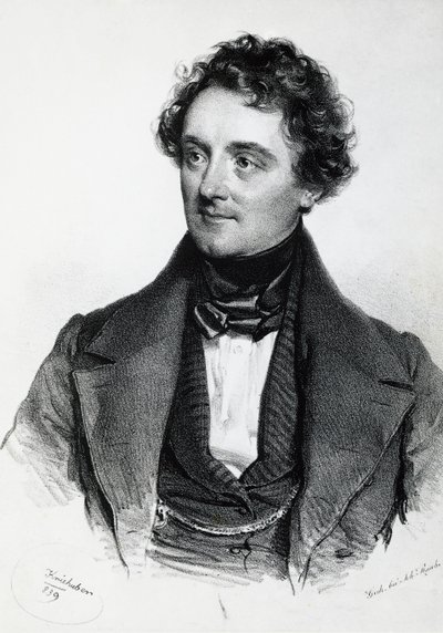 Portrét Johanna Nepomuka Eduarda Ambrosia Nestroye (Vídeň od Josef Nikolaus Kriehuber