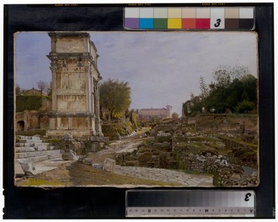 Forum Romanum Tituksen kaaren ja Colosseumin kanssa od Josef Theodor Hansen