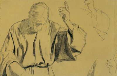 Studie drapérie k obrazu "Christi Ascension" od Josef Wawra