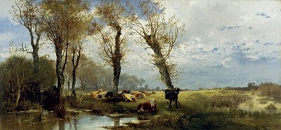 Krajina se stádem dobytka od Josef Wenglein