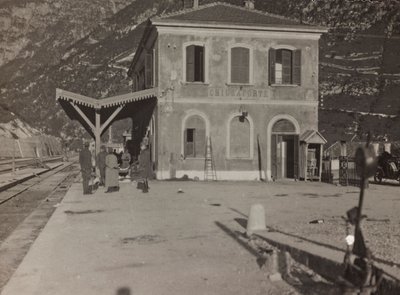 Album "Moje světová válka - vzpomínky na jihozápadní frontu v Korutanech, Itálie, Trentino-Alto Adige) 31/03/1915-12/11/ 1918 - Josef Zohles Wien ": stanice Chiusaforte (č/b od Josef Zohles