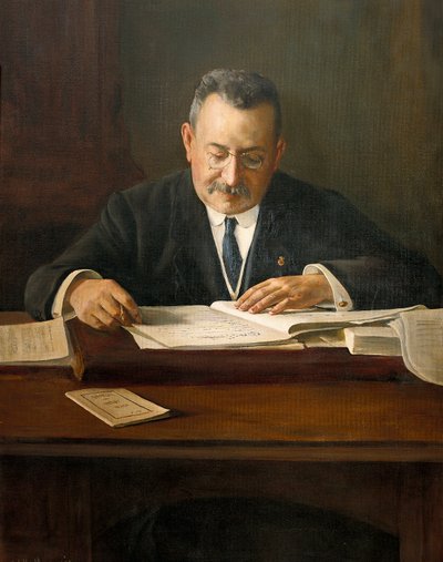 Portrét Enrica Prata de la Riba (1870-1917), katalánského nacionalistického politika, 20. století (malba) od Josep Maria Marquès i Puig