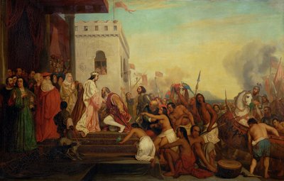 Kryštof Kolumbus přijat Ferdinandem II. a Isabelou Katolickou po návratu z Indie ... od Joseph Nicolas Robert Fleury