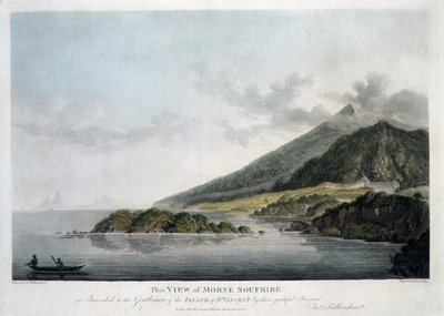Pohled na Morne Soufrire na ostrově St. Vincent, ryté a hospoda. Francis Jukes (1747-1812) od Joseph (after) Billinghurst