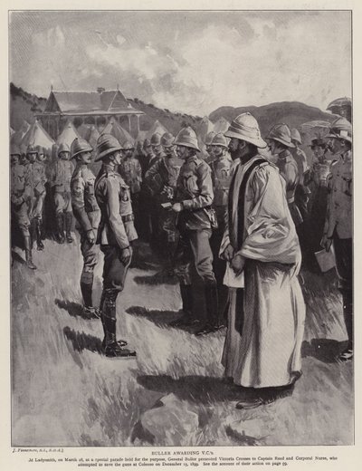 Buller uděluje VC (litho) od Joseph (after) Finnemore
