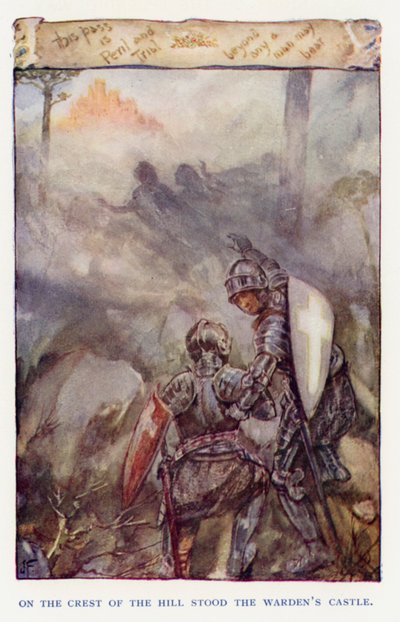 Ilustrace pro Sir Knight of the Splendid Way (barevné lito) od Joseph (after) Finnemore