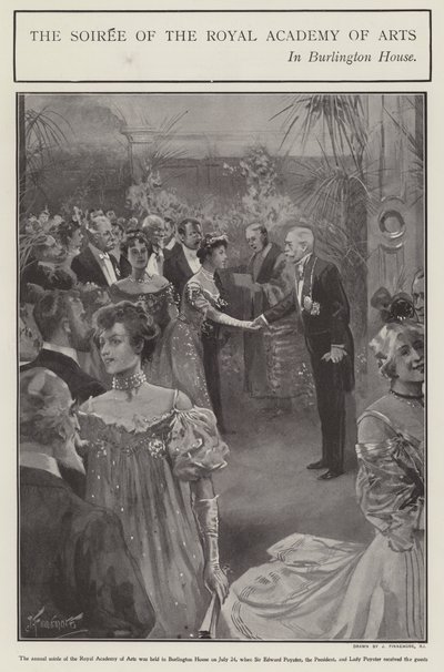 Slavnostní večírek Královské akademie umění v Burlington House, Londýn (litho) od Joseph (after) Finnemore