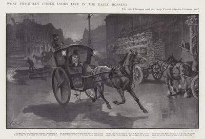 Jak vypadá Piccadilly Circus časně ráno (litho) od Joseph (after) Finnemore