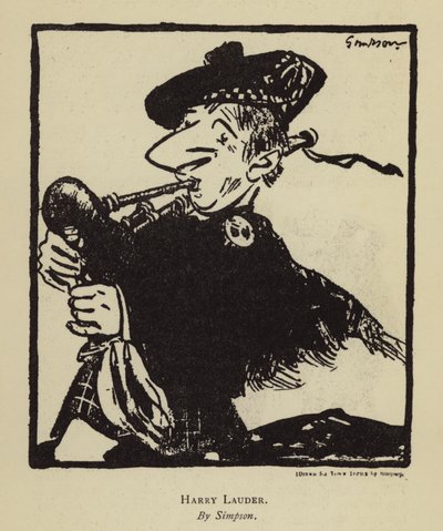 Harry Lauder , skotský zpěvák a komik (litho) od Joseph (after) Simpson