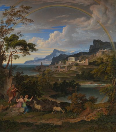 Heroic Krajina s Rainbow od Joseph Anton Koch