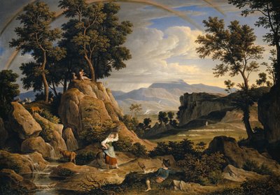 Krajina u Olevana s duhou, 1823-24 od Joseph Anton Koch