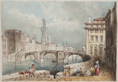 Florencie, vloženo do Thomas Moodys Journal o turné po Švýcarsku a Itálii, 1822 (wc na papíře) od Joseph Axe Sleap