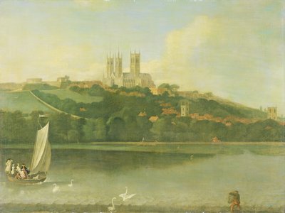 Pohled na katedrálu a město Lincoln z řeky, c.1760 od Joseph Baker