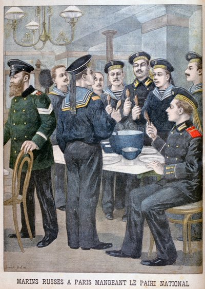 Ruští mariňáci jedí paiki v Paříži, 1900 od Joseph Belon
