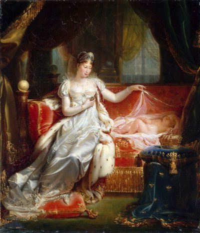 Císařovna Marie-Louise se spícím římským králem od Joseph Boniface Franque