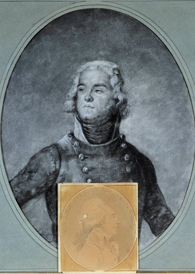 Portrét generála Louise Lazare Hoche (1768-1797) Níže portrét Anarchasis Cloots (1755-1794), zástupce na Národním shromáždění. Kresba Josepha Boze (1744/1745-1826) 18. století. Versailles, muzeum Lambinet od Joseph Boze
