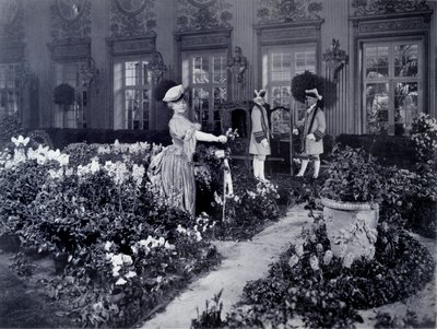 Rejane (Gabrielle Charlotte Reyu, dit) (1856-1920), francouzský komik přijíždějící v křesle nosit kostým na ples v New Yorku v roce 1905 od Joseph Byron