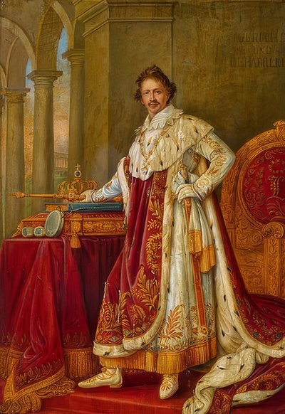 Bavorský král Ludvík I. v korunovačních klenotech. (viz také obrázek číslo 63815) od Joseph Carl Stieler