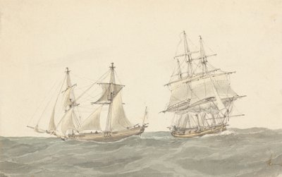 Barquentine a fregata v těžkých mořích od Joseph Cartwright