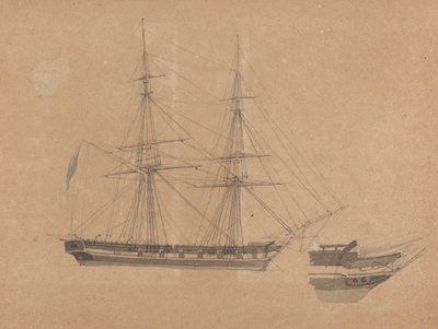Boční pohled na jeden brig a luk jiného od Joseph Cartwright