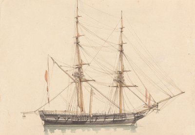 Single Brigantine, plachty svinuté od Joseph Cartwright