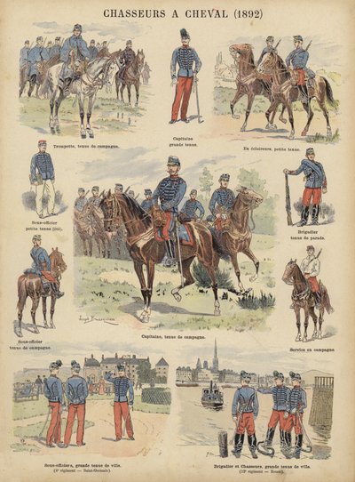 Chasseurs cheval francouzské armády od Joseph Charles (after) Beuzon