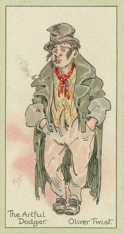 Artful Dodger, Oliver Twist (barevná litografie) od Joseph Clayton (1856-1937) (after) Clarke