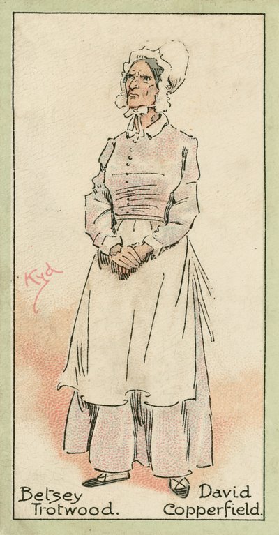 Betsey Trotwood, David Copperfield (barevná litografie) od Joseph Clayton (1856-1937) (after) Clarke