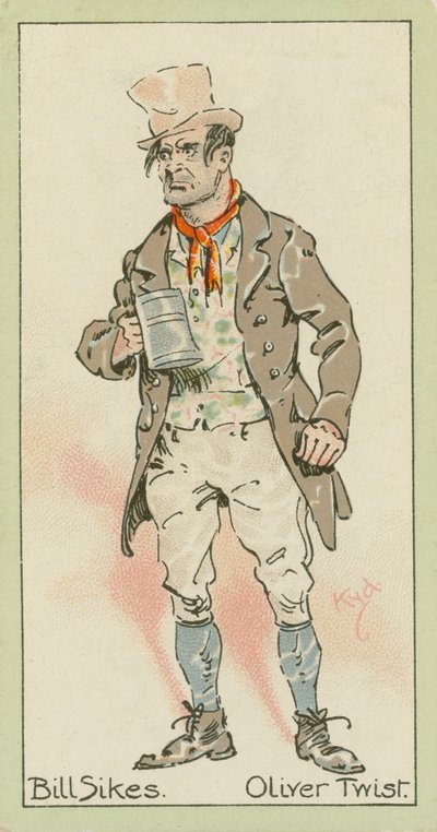 Bill Sikes, Oliver Twist (barevná litografie) od Joseph Clayton (1856-1937) (after) Clarke