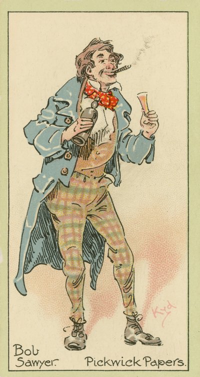 Bob Sawyer, Pickwick Papers (barevná litografie) od Joseph Clayton (1856-1937) (after) Clarke