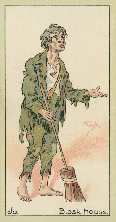 Jo, Ponurý dům (barevná litografie) od Joseph Clayton (1856-1937) (after) Clarke