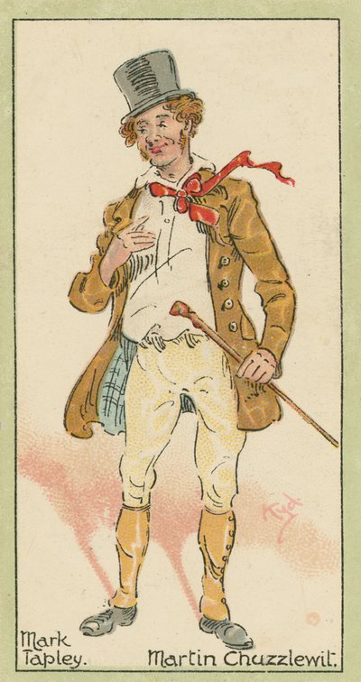 Mark Tapley, Martin Chuzzlewit (barevná litografie) od Joseph Clayton (1856-1937) (after) Clarke