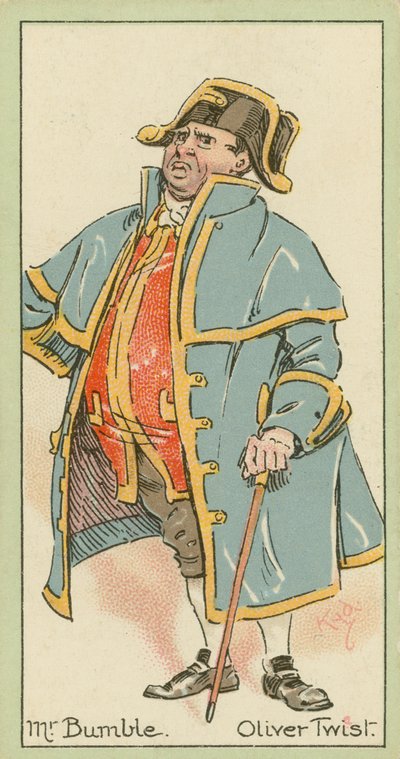 Pan Bumble, Oliver Twist (barevná litografie) od Joseph Clayton (1856-1937) (after) Clarke