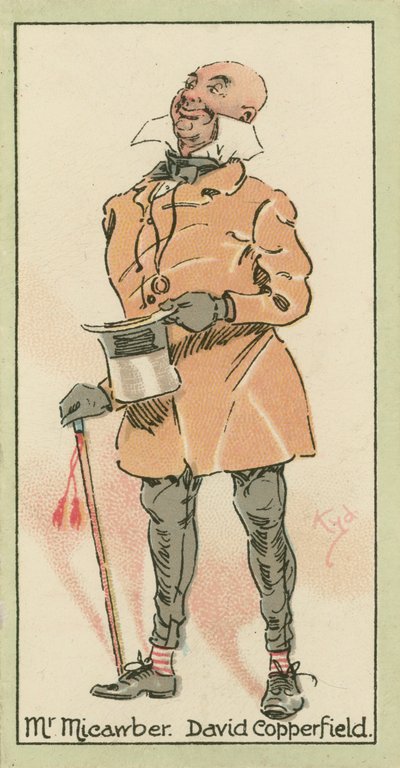 Pan Micawber, David Copperfield (barevná litografie) od Joseph Clayton (1856-1937) (after) Clarke