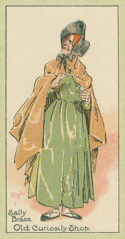 Sally Brass, Old Curiosity Shop (barevná litografie) od Joseph Clayton (1856-1937) (after) Clarke
