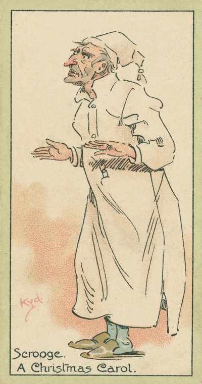 Scrooge, Vánoční koleda (barevná litografie) od Joseph Clayton (1856-1937) (after) Clarke