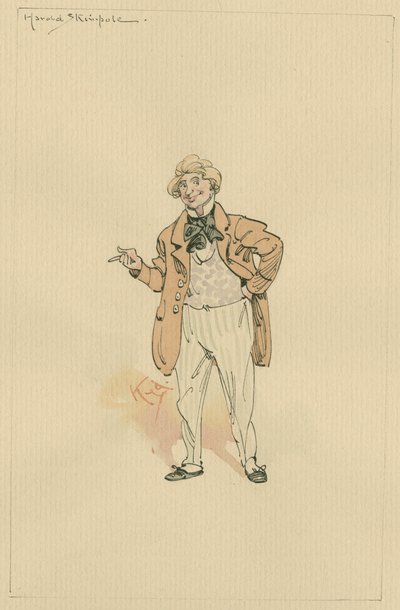 Harold Skimpole, cca 1920 (pero a inkoust s wc na papíře) od Joseph Clayton Clarke
