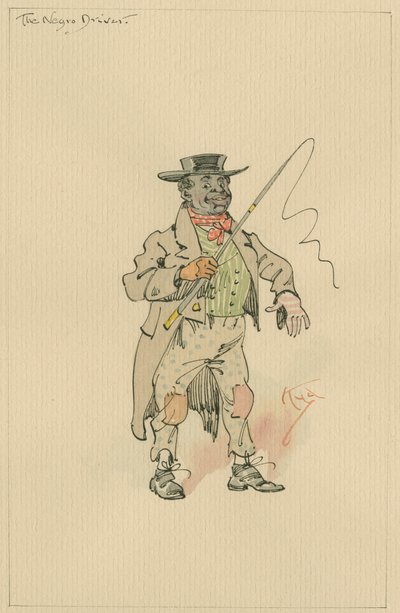 Musta ohjain, n. 1920-luku (kynä ja muste wc:llä paperilla) od Joseph Clayton Clarke