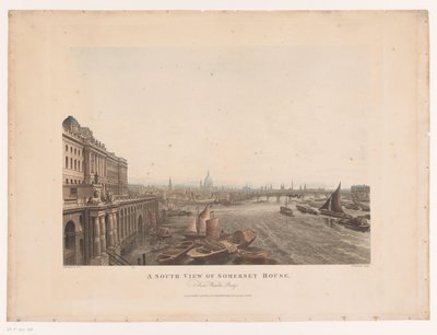 Pohled na Somerset House a Temži z jihu Jižní pohled na Somerset House, z mostu Waterloo (název na objektu) od Joseph Constantine Stadler