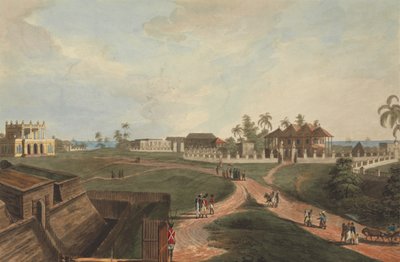 Government House & Council House, Fort Marlborough, Benkulen, Sumatra, 1799 od Joseph Constantine Stadler