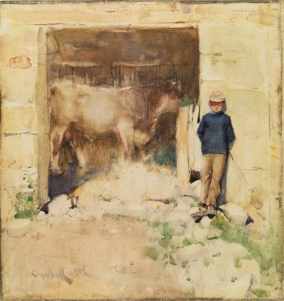 The Byre (akvarel na papíře) od Joseph Crawhall