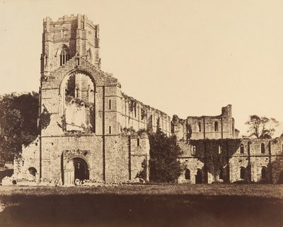 Fountains Abbey. Obecná západní fronta, 50. léta 19. století. od Joseph Cundall