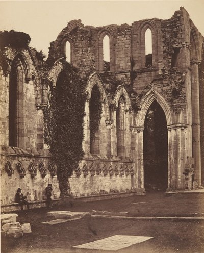 Fountains Abbey. Interiér sboru, 50. léta 19. století. od Joseph Cundall