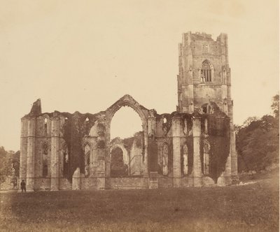 Fountains Abbey. Kaple devíti oltářů, exteriér, 50. léta 19. století. od Joseph Cundall