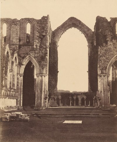 Fountains Abbey. Kaple devíti oltářů, interiér, 50. léta 19. století. od Joseph Cundall