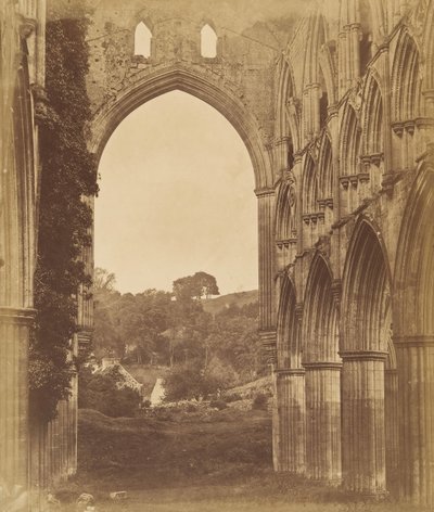 opatství Rievaulx. Interiér sboru, 50. léta 19. století. od Joseph Cundall