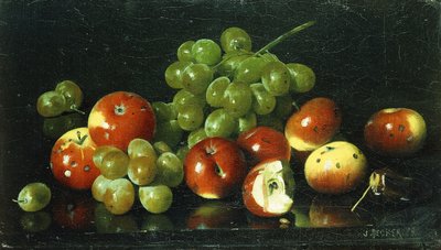 Zátiší s crabapple a hrozny, od Joseph Decker