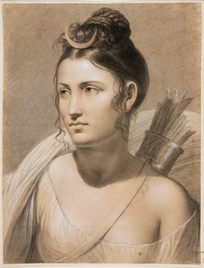 Diana (pastel na papíře) od Joseph Ducq