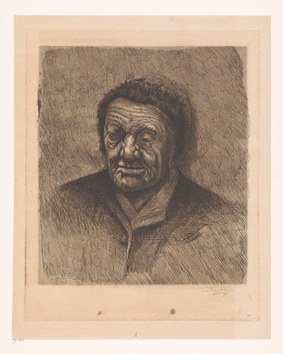 Portrét neznámé staré ženy od Joseph Dujardin (signed by artist)